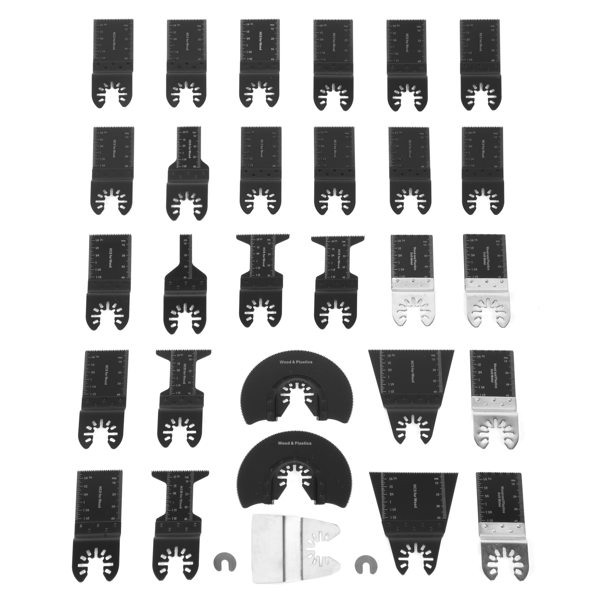 WEN Oscillating Multi-Tool Blade Set - 31-Pc., High Carbon Steel and Bi-Metal, Universal Design, Model# MTB031